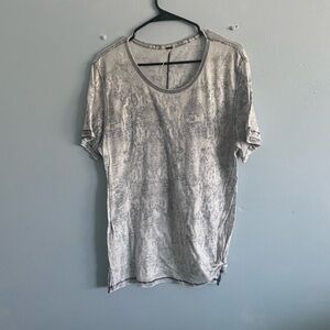Free People Silver Short Sleeve Tee